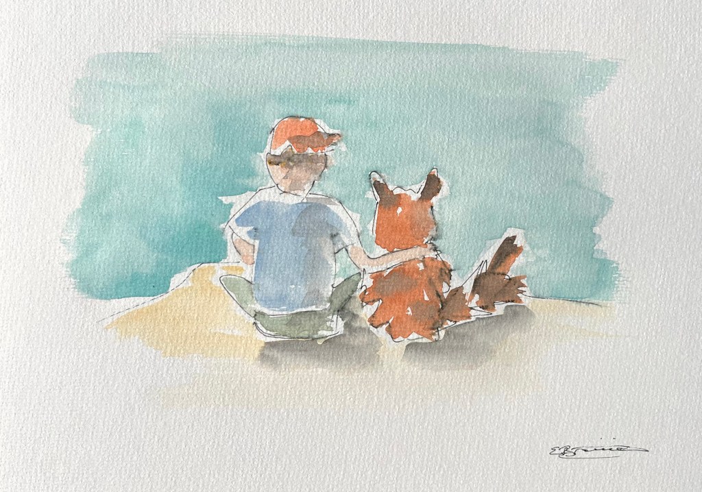 Painting a man and his&nbsp;dog