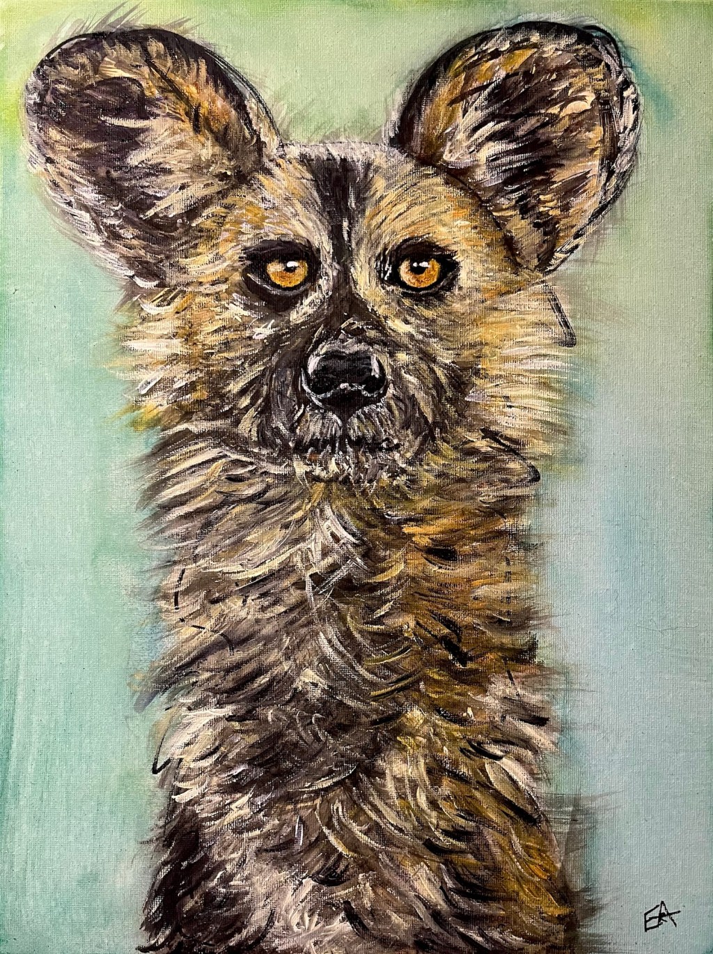 Painting an African Wild Dog